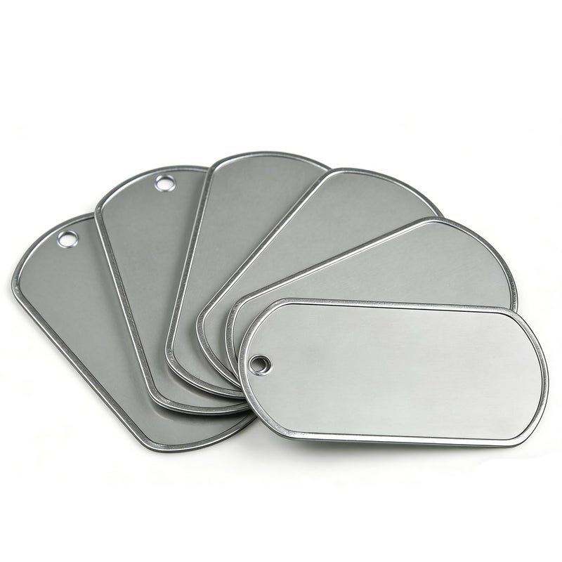 Orgrimmar 100 PCS Dog Tags Shiny Stainless Steel Military spec Rolled Edge Backing Dog Tags for Dogs Engraved- Blank - Image 3